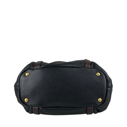 PRADA Logo Handbag Totebag Black Vintage dcjbha