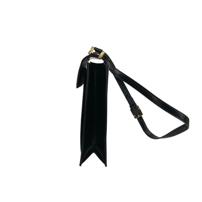 Yves Saint Laurent Logo Shoulder bag Black Vintage stwefg