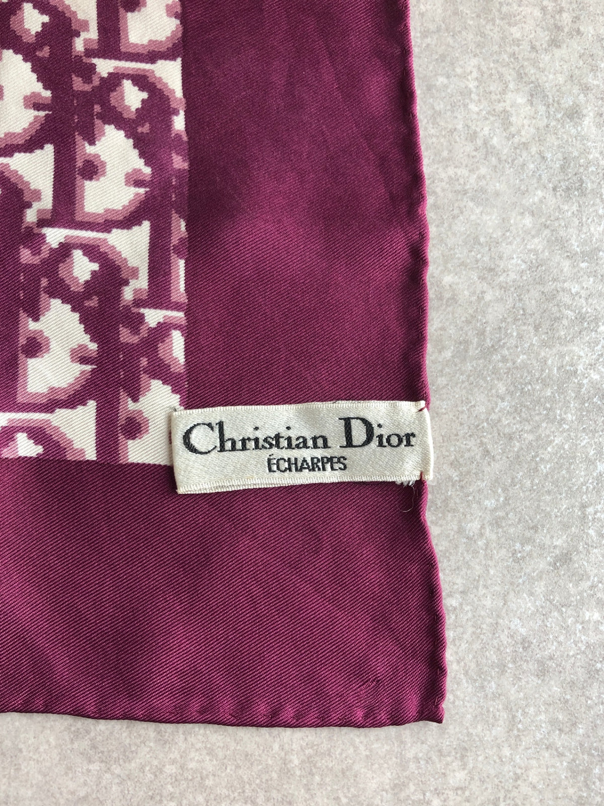 Christian Dior Trotter SILK Scarf Violet Vintage 2iaf4u