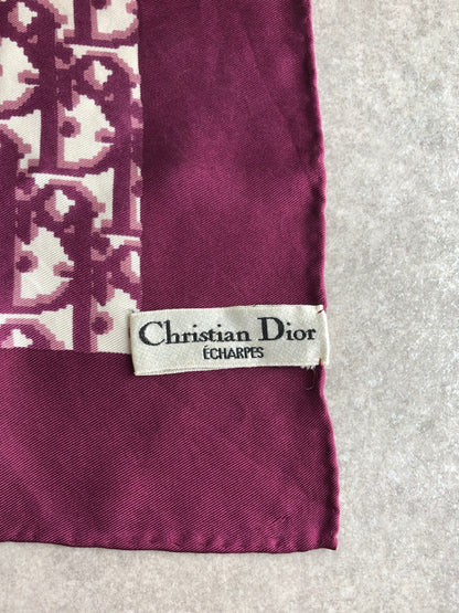 Christian Dior Trotter SILK Scarf Violet Vintage 2iaf4u