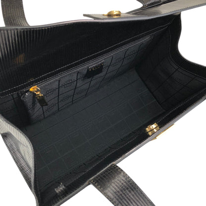 CELINE Horse Carriage Two-way Handbag Shoulder bag Black Vintage 3v3pu8