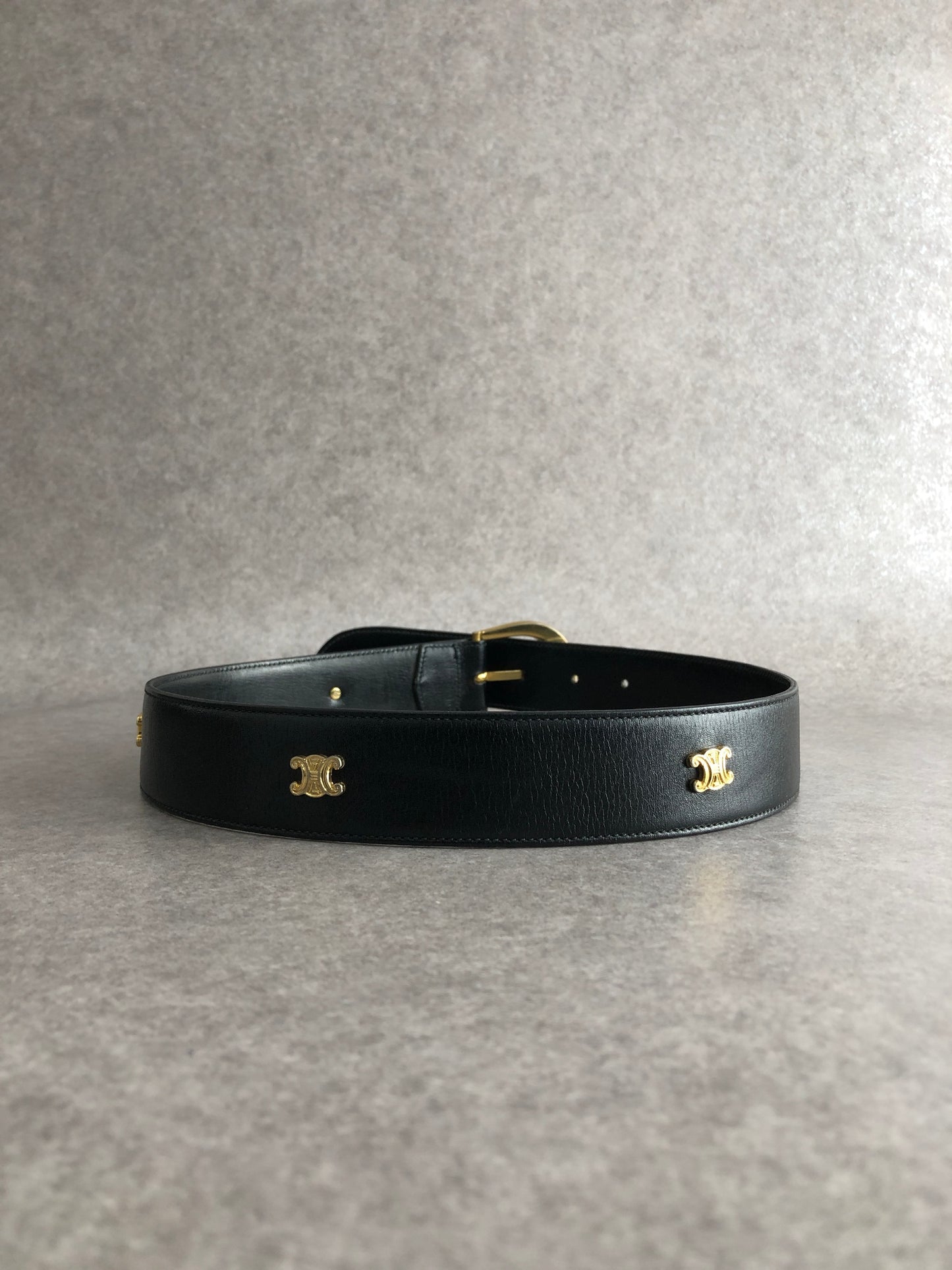 CELINE Blason Belt Black Vintage 6nyfwf
