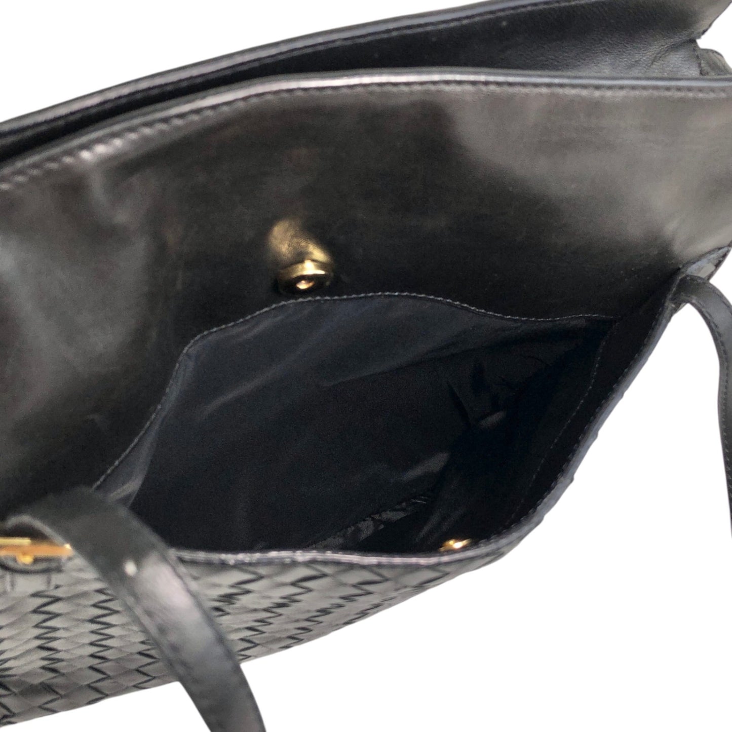 Bottega Veneta Intrecciato Handbag Shoulder bag Black Vintage egp857