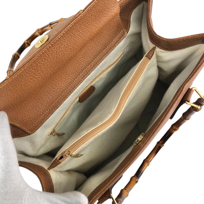 GUCCI Bamboo Handbag Brown Vintage  mxx3h2