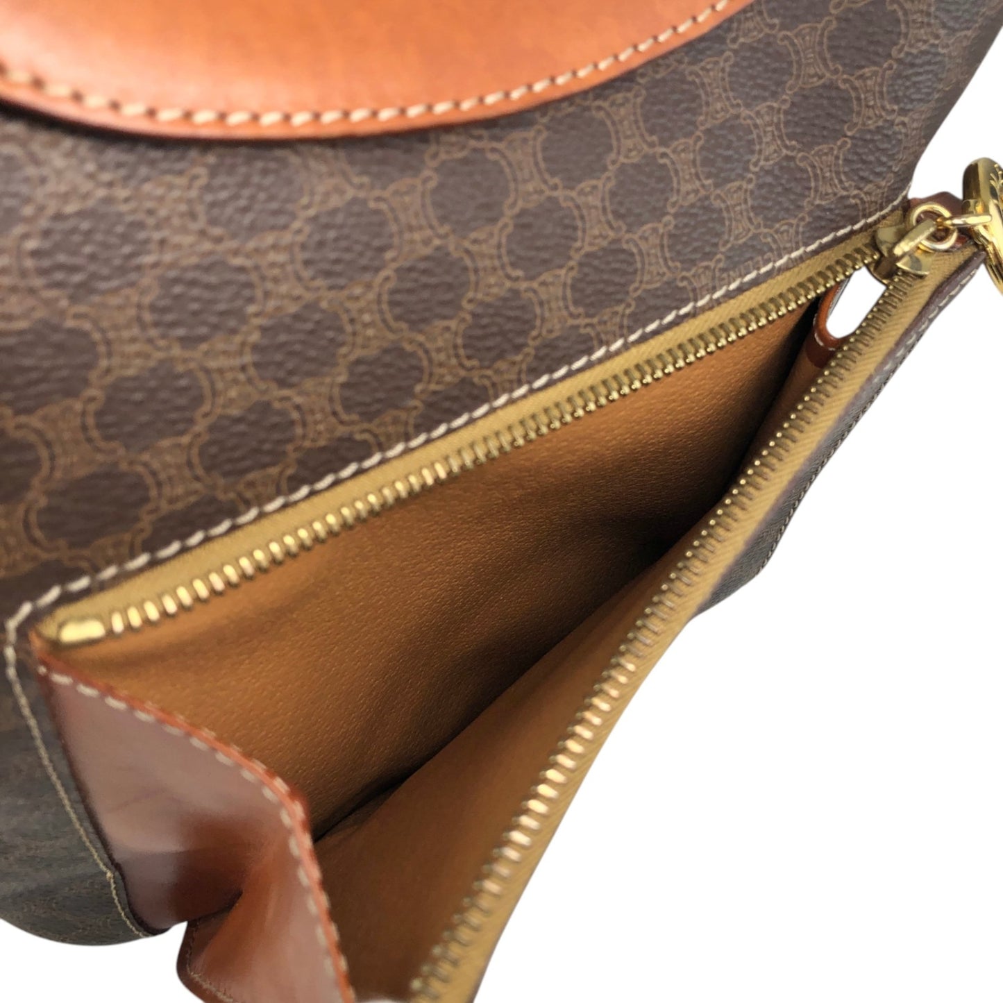 CELINE Macadam Triomphe Flap Backpack Brown Vintage mesz66