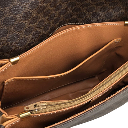 CELINE Macadam Blason Shoulder bag Brown Vintage cwx3rn