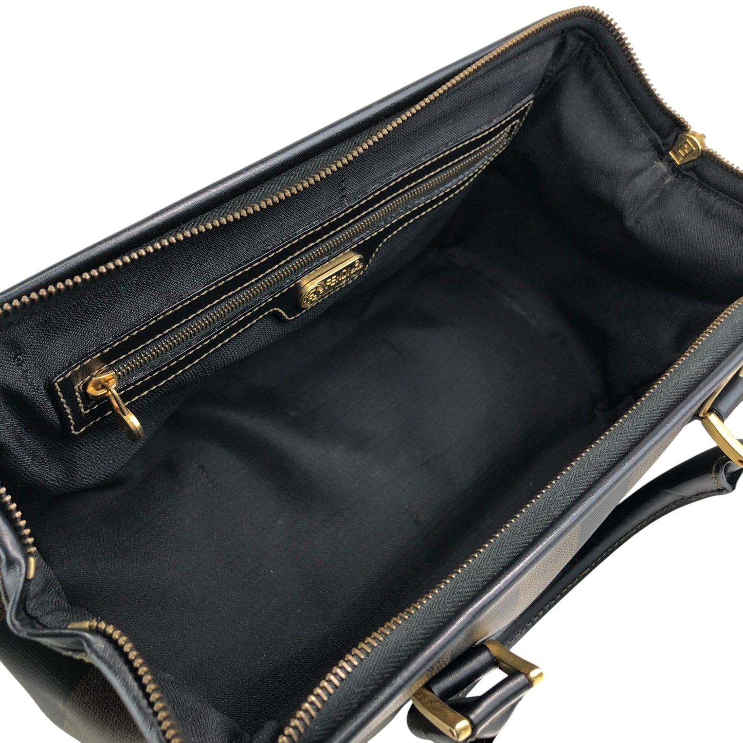 FENDI Pecan Two-way Small Boston bag Shoulder bag Brown Vintage ntzyuv