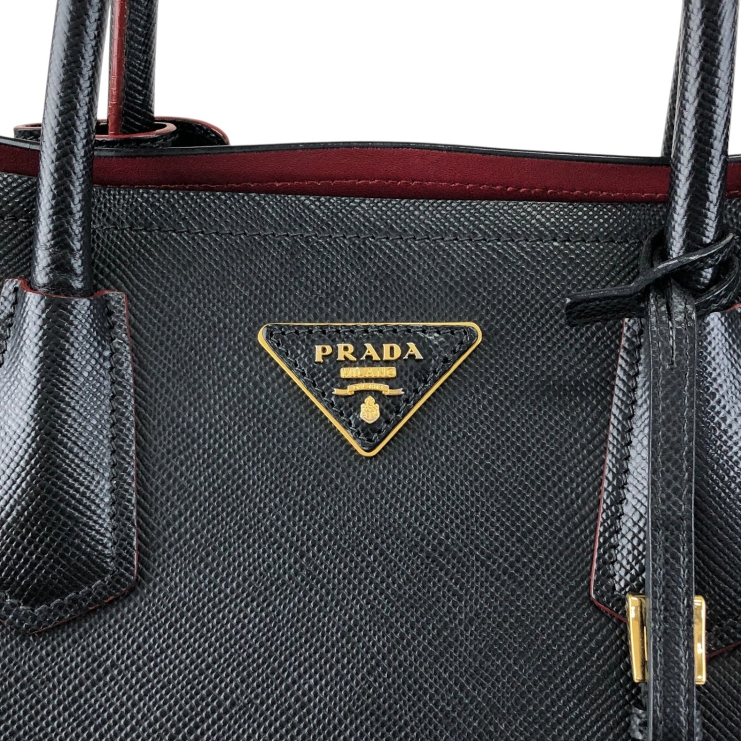 PRADA Triangle Logo Handbag Black Vintage n54bxv