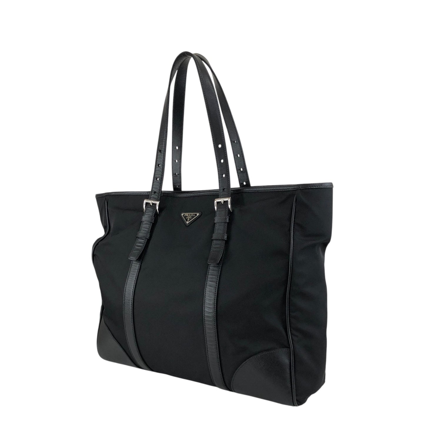 PRADA Tessuto Triangle Logo Totebag Black Vintage ivus2k