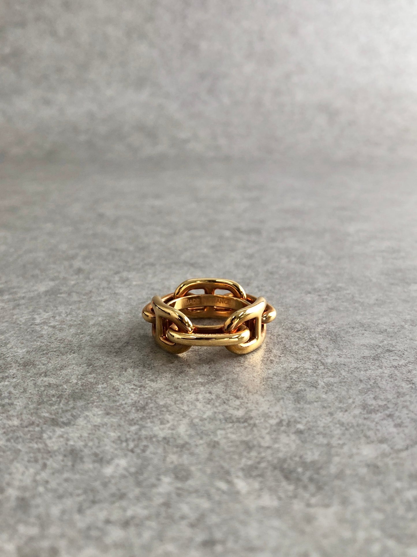 HERMES Chaine d'ancre Scarf Ring Gold Vintage ydyawz
