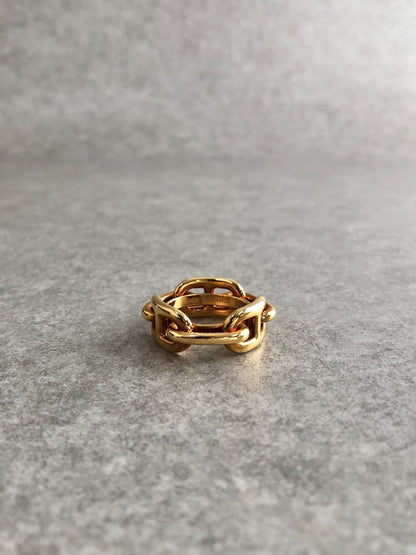 HERMES Chaine d'ancre Scarf Ring Gold Vintage ydyawz