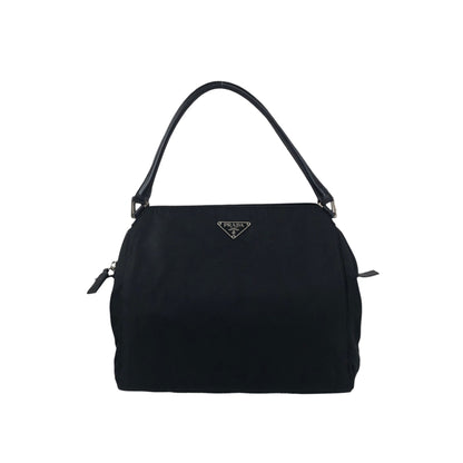 PRADA Tessuto Triangle Logo Handbag Black Vintage zzietj