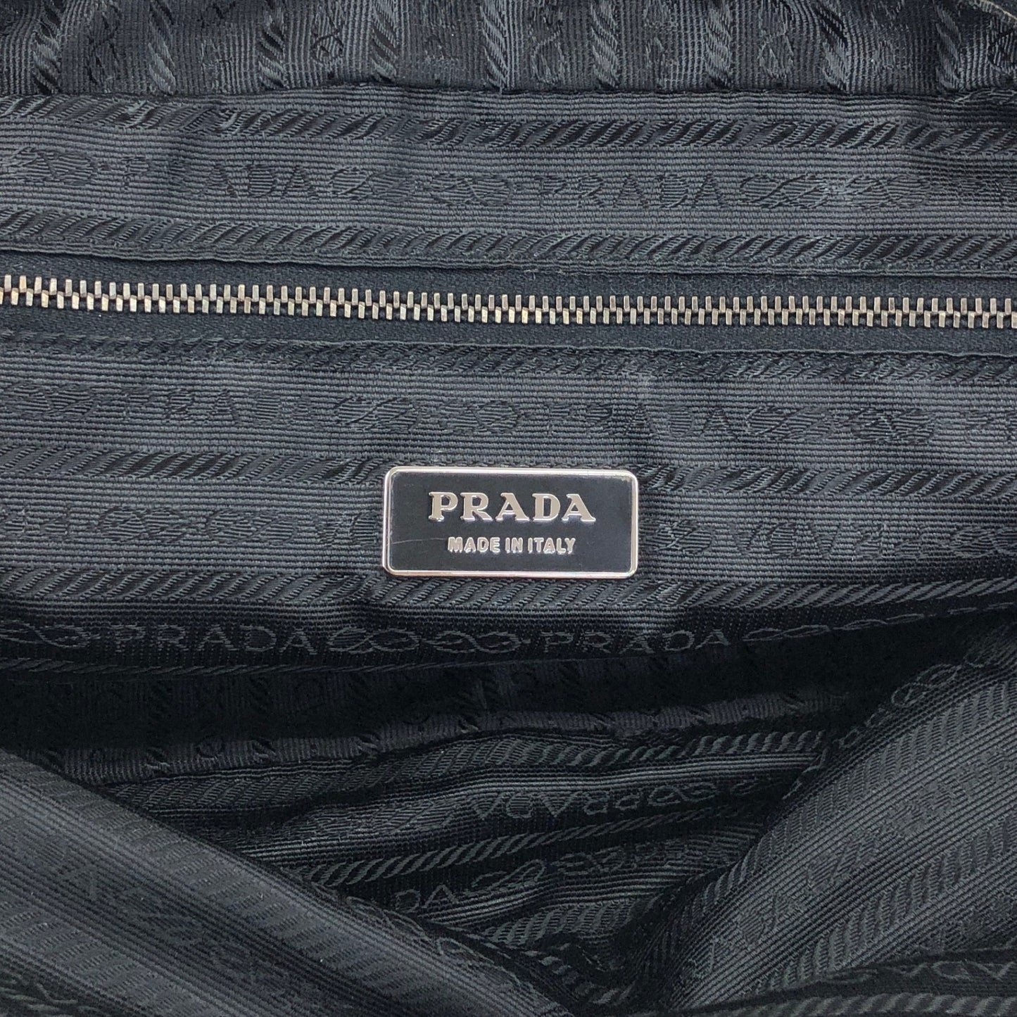 PRADA Tessuto Triangle Logo Totebag Gray Vintage 687jiy