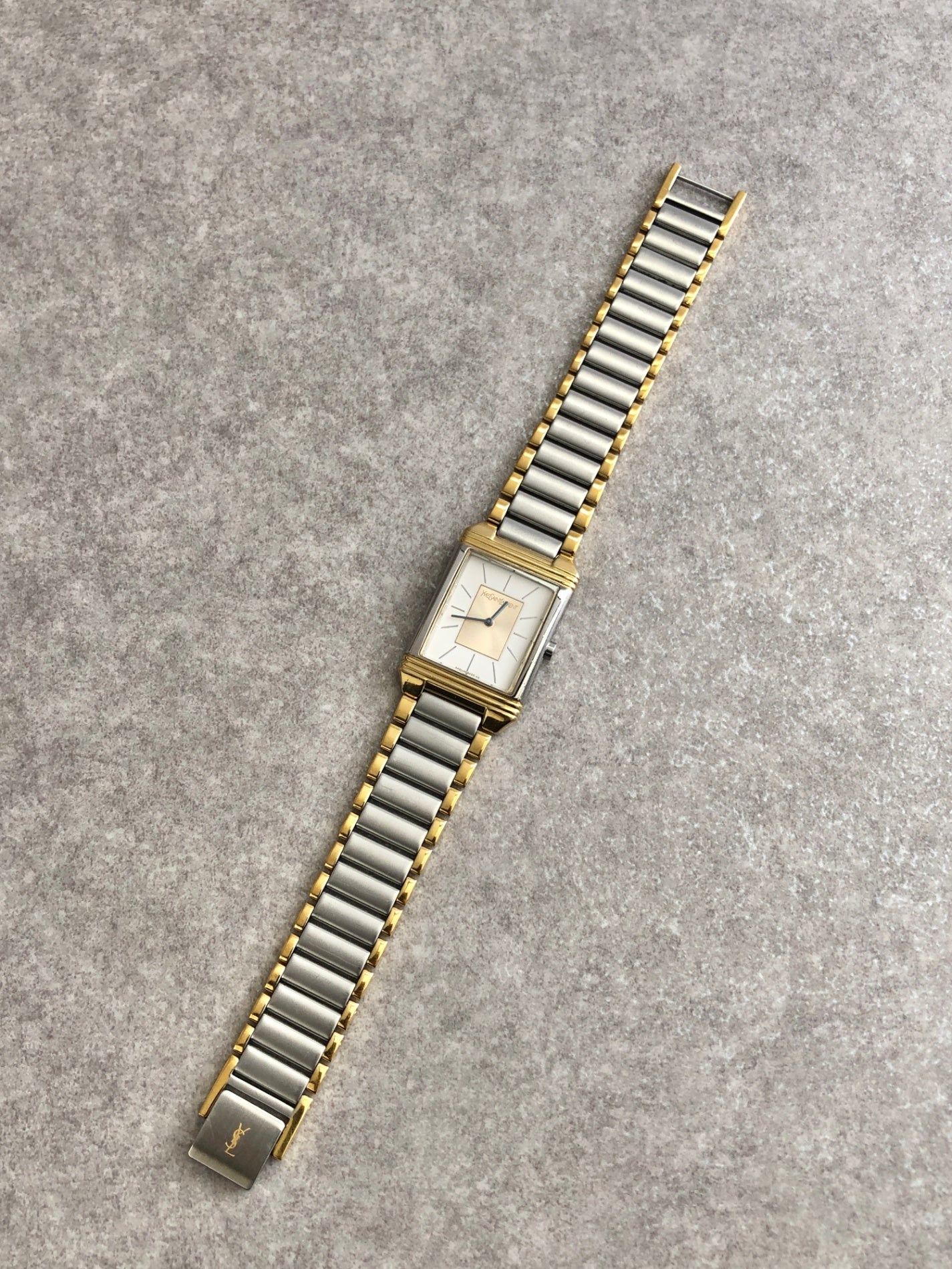 Yves Saint Laurent Quartz Watch Silver×Gold 5421-H08789Y Vintage xvmrug