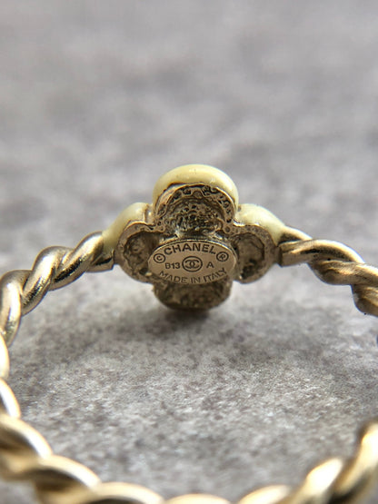 CHANEL Ring Gold×White Vintage efw5ta