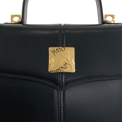 Yves Saint Laurent Logo Two-way Handbag Shoulder bag Black Vintage ktpth7