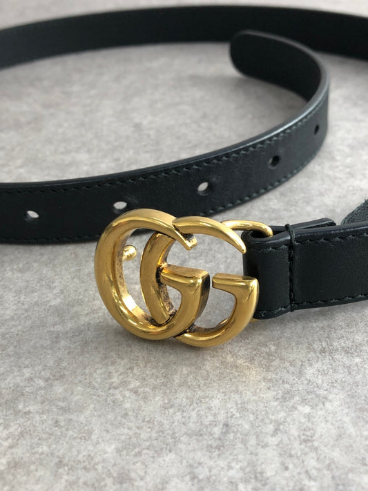 GUCCI GG Motif Belt Black Vintage ktd3wk