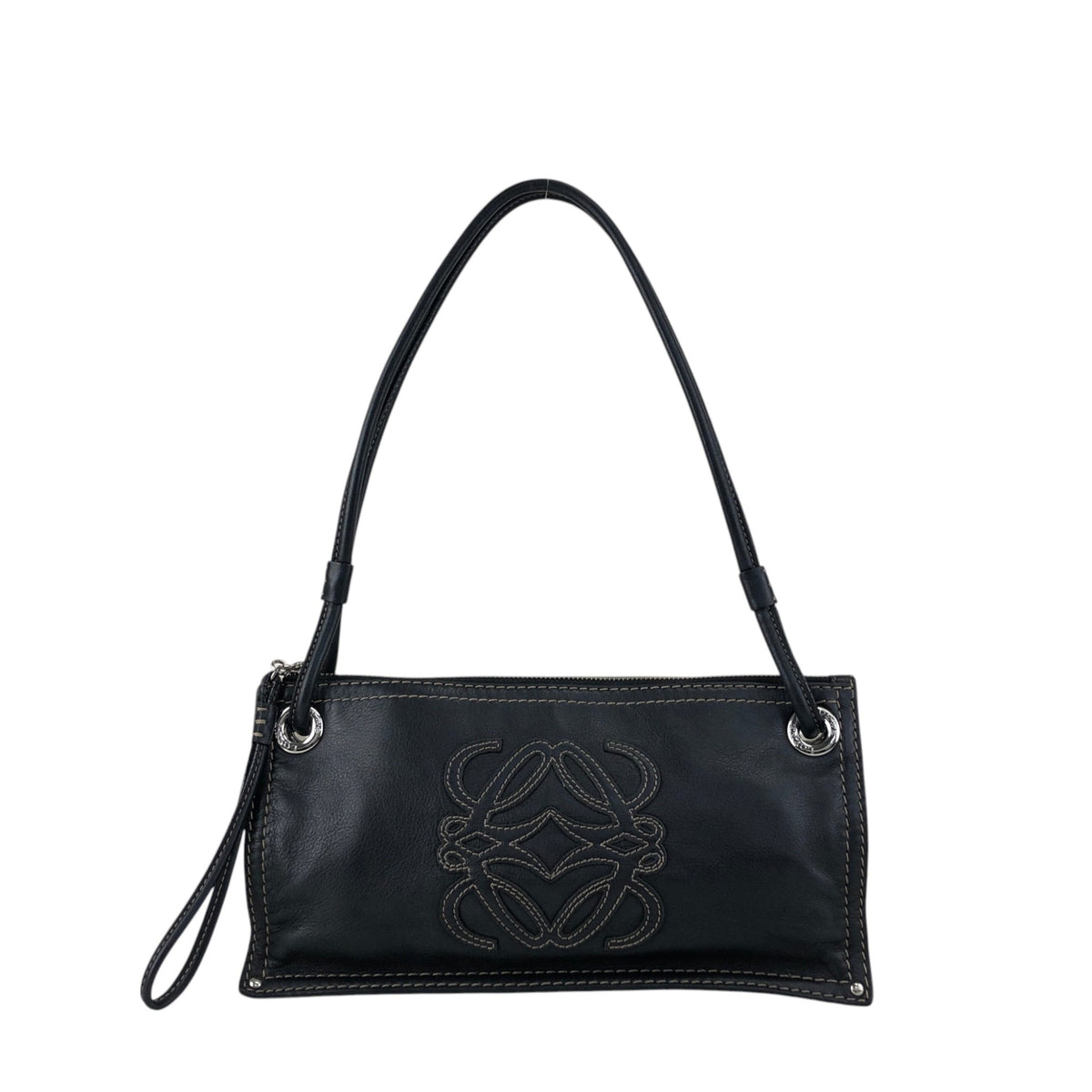 LOEWE Anagram Stitch Shoulder bag Black Vintage ugpzsh