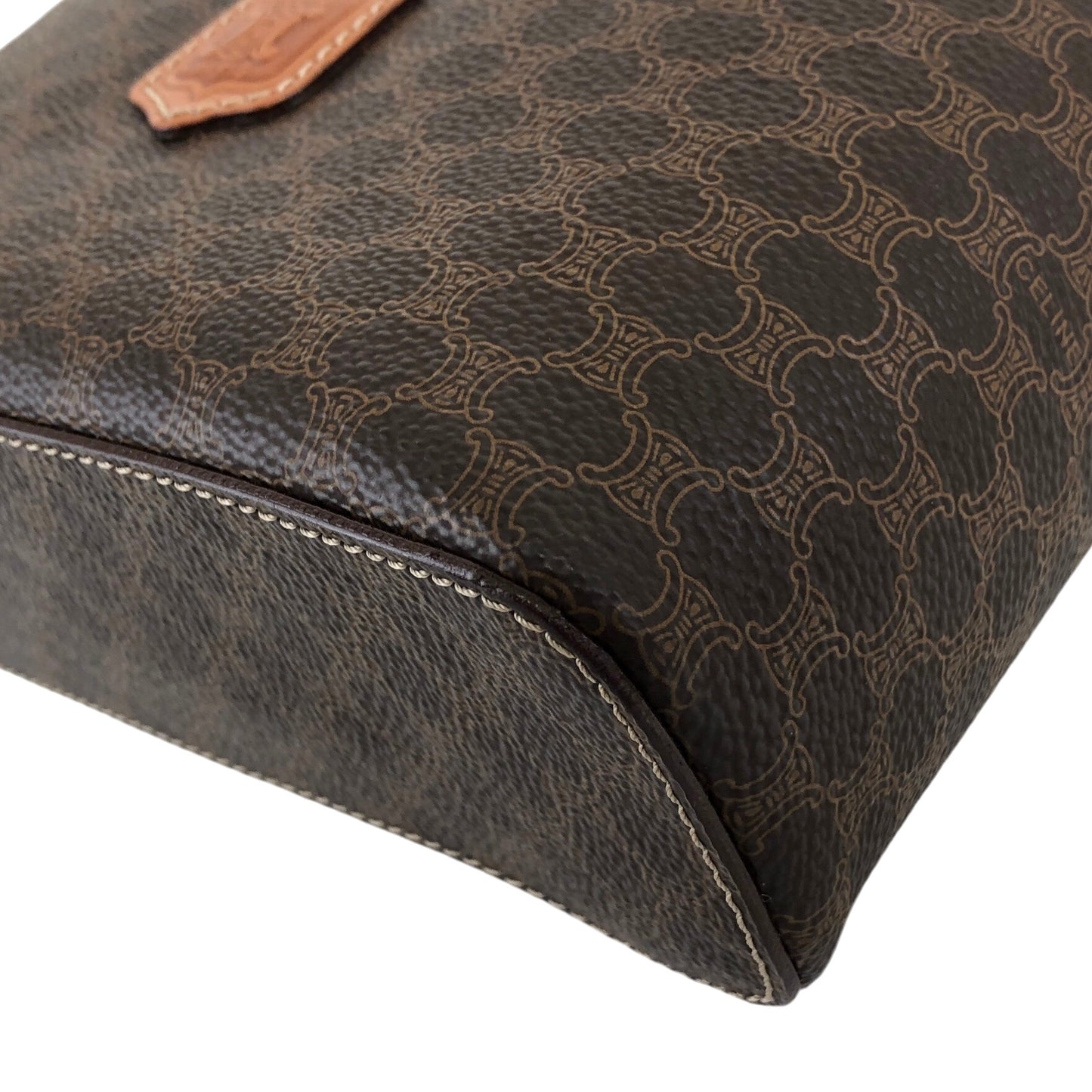 CELINE Macadam Blason Handbag Vanity bag Brown Vintage 4upm5f