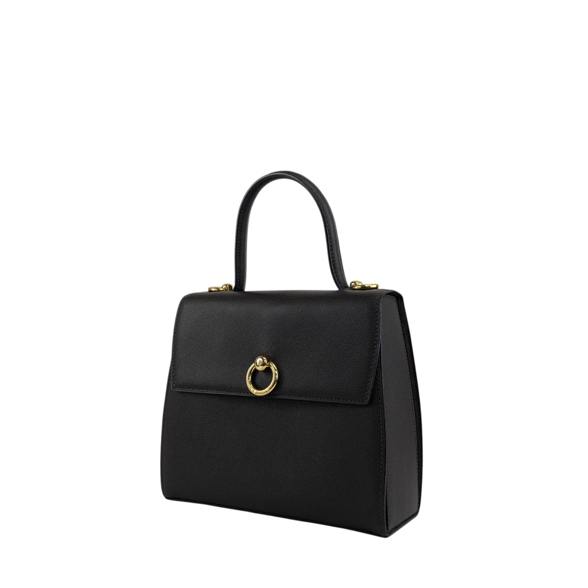CELINE Gancini Two-way Handbag Shoulder bag Black Vintage hyifjs