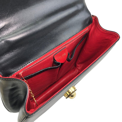 CELINE Starball Top Handle Handbag Black Vintage idde2j