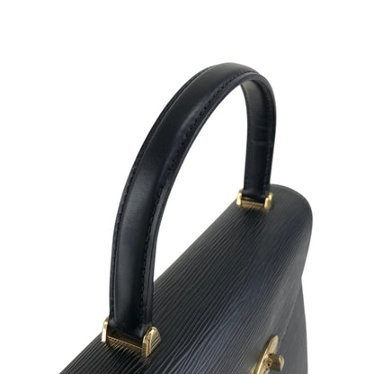 LOUIS VUITTON Turn Lock Handbag Black M52372 Vintage 48k8t4