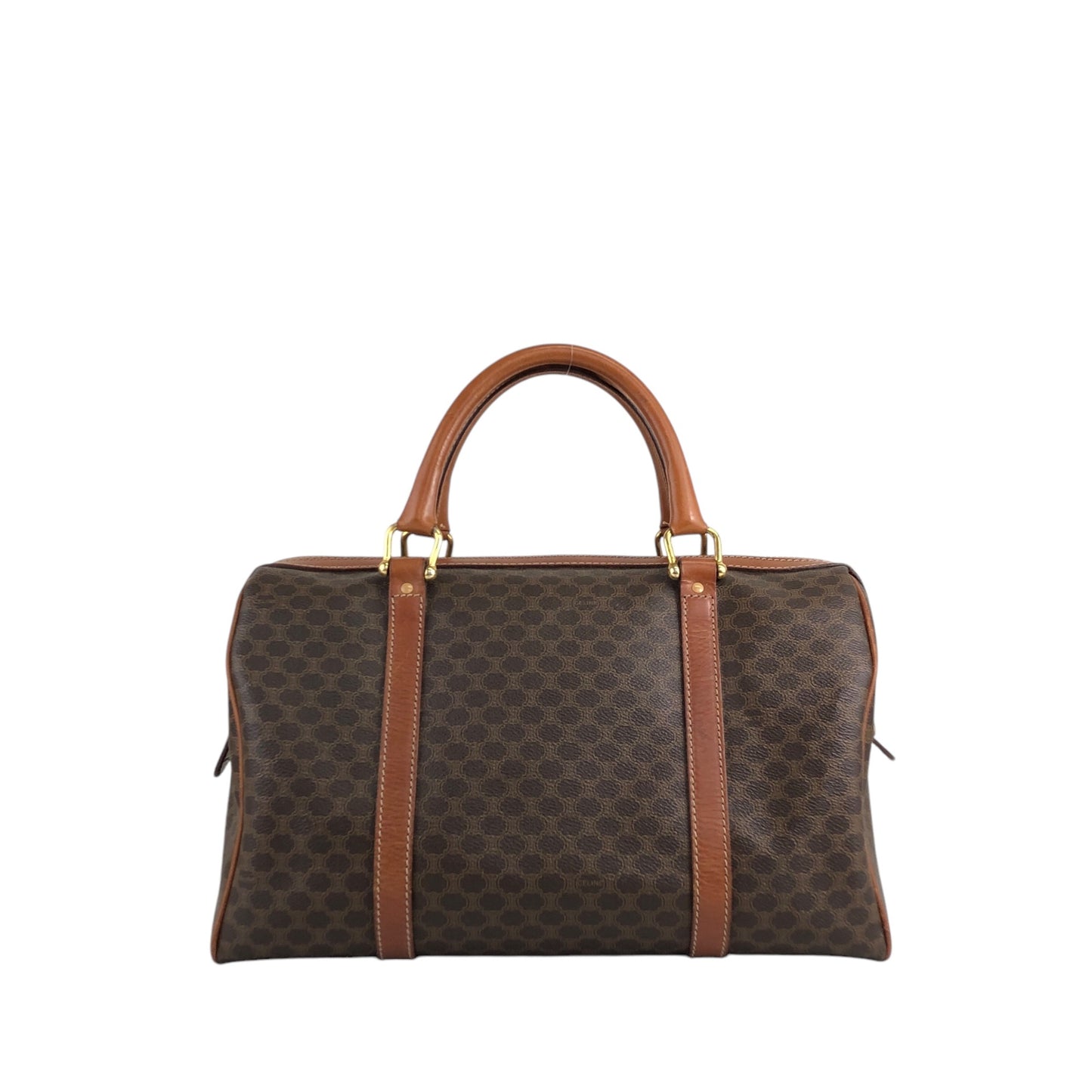 CELINE Macadam Blason Handbag Boston bag Brown Vintage hkkxdj