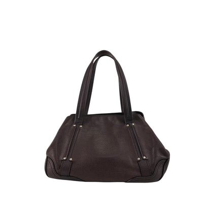 CELINE Blason Embossed Hobobag Shoulder bag Brown Vintage g5bz4k