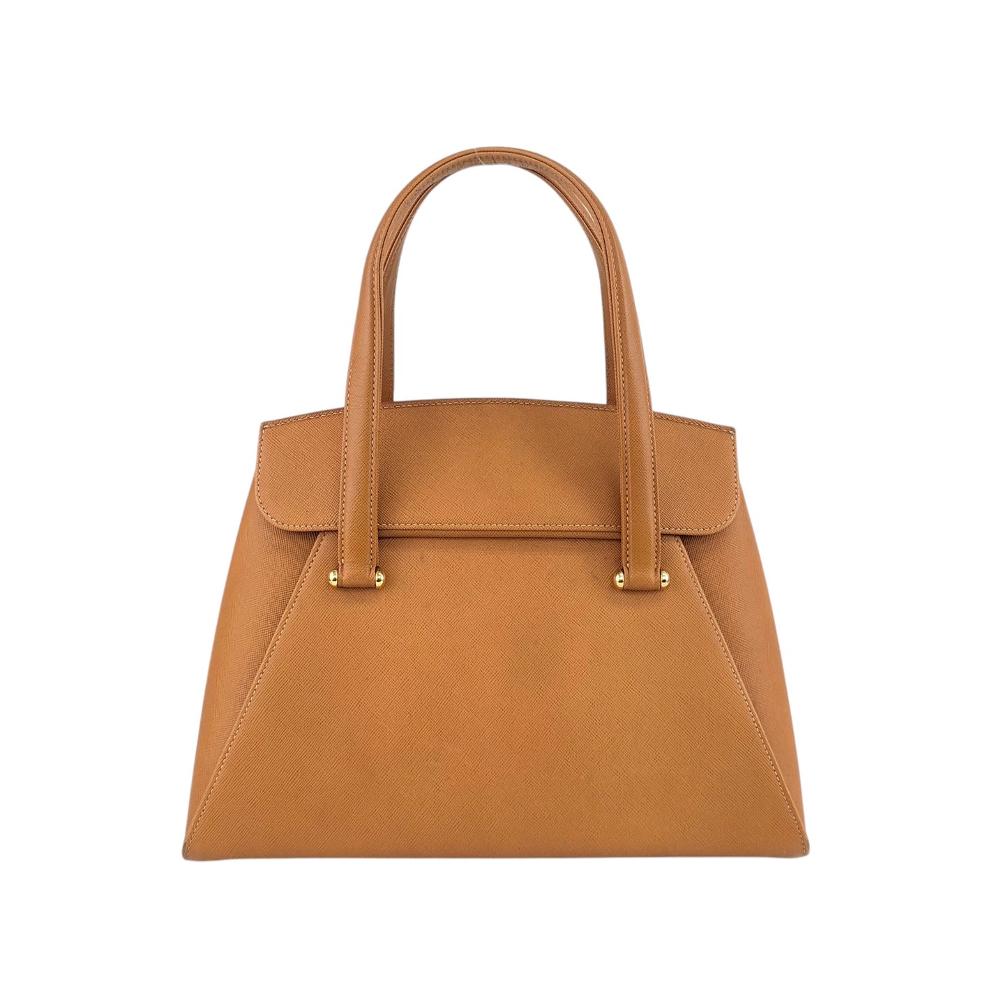 VALENTINO GARAVAN Medal Motif  Handbag Camel Vintage yg5ysc