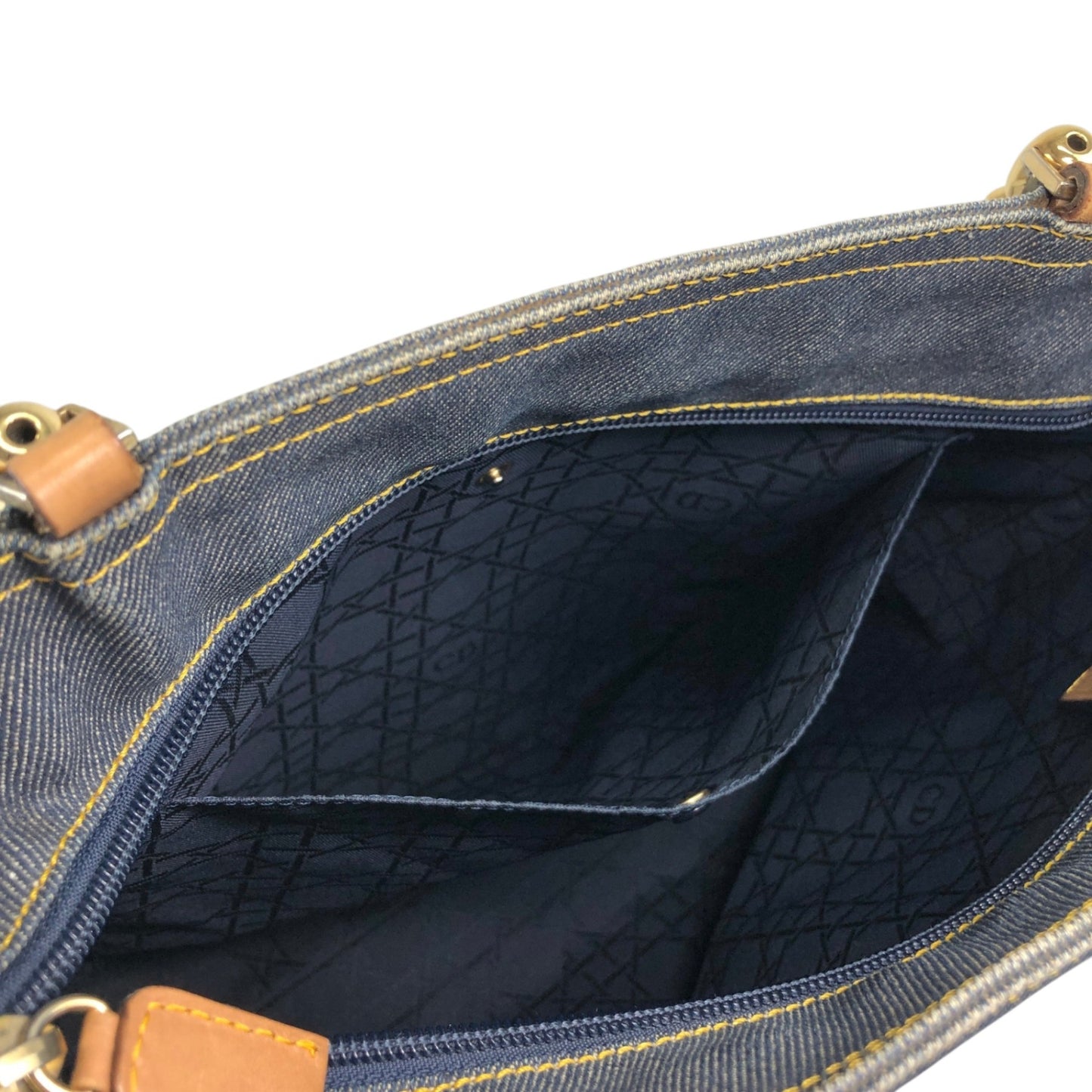 Christian Dior Logo Handbag Totebag Indigo Vintage kxnt2a