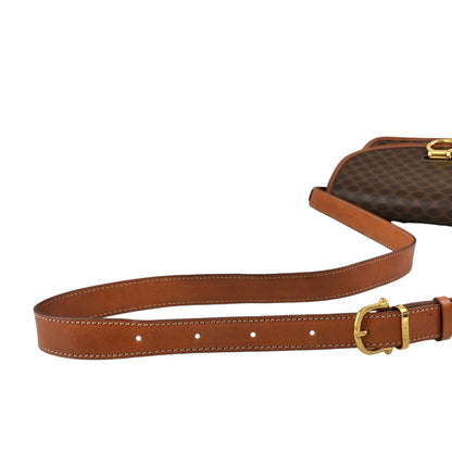CELINE Macadam Gancini Shoulder bag Brown Vintage dkdrvy