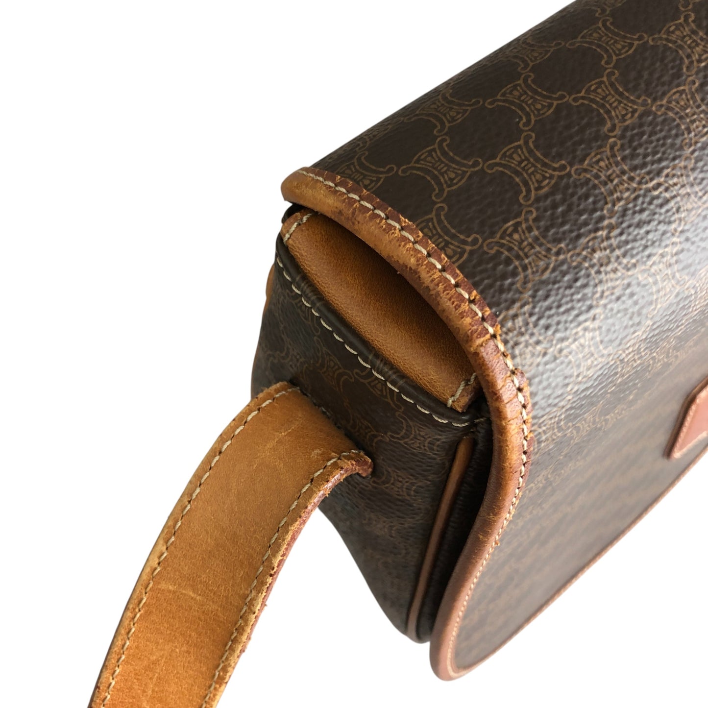 CELINE Macadam Blason Shoulder bag Brown Vintage huc7ji