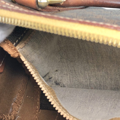 CELINE Macadam Blason Small Boston bag Handbag Brown Vintage ezay86