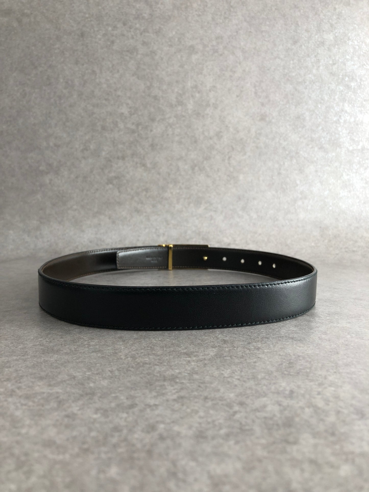CELINE Horse Carriage Belt Black Vintage mvhfft