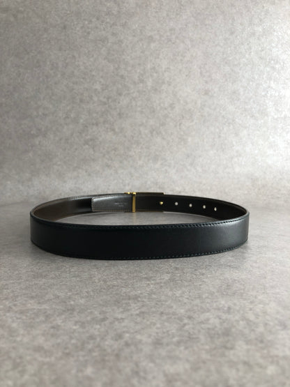 CELINE Horse Carriage Belt Black Vintage mvhfft
