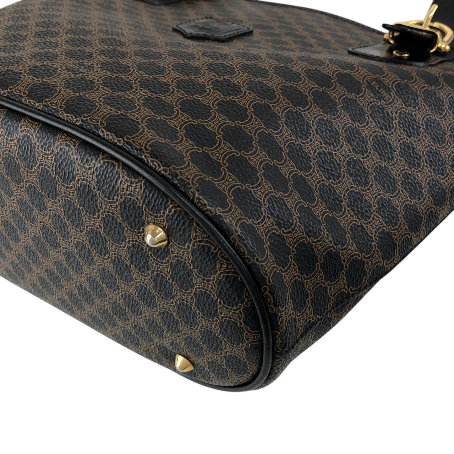 CELINE Macadam Blason Handbag Totebag Black Vintage 7r6v3e