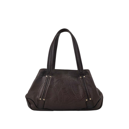 CELINE Blason Embossed Hobobag Shoulder bag Brown Vintage g5bz4k