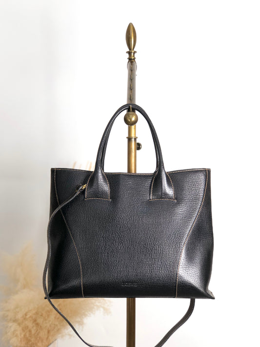 LOEWE Logo Embossed Two-way Handbag Totebag Black Vintage pfe4su