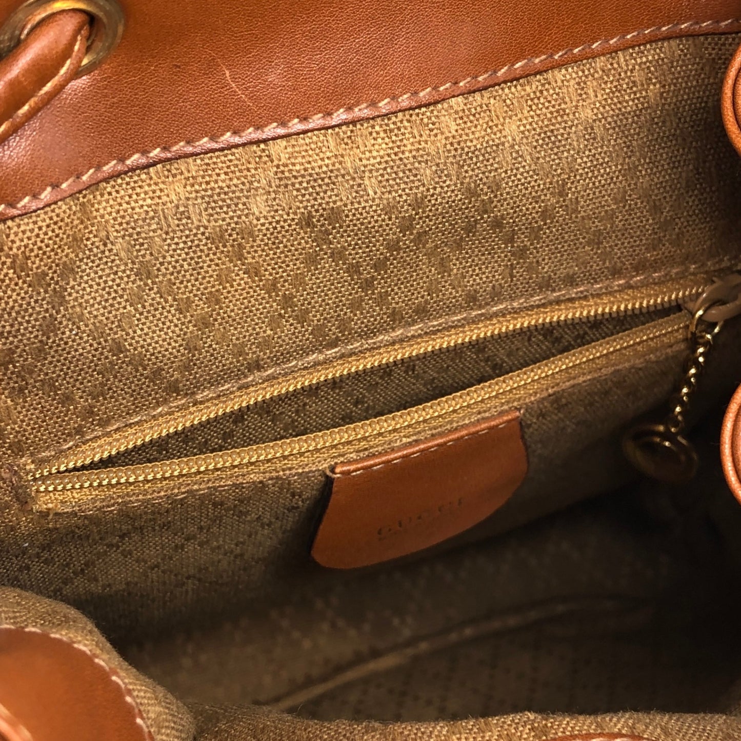 GUCCI Bamboo Front Pocket Backpack Brown Vintage jfzn8g