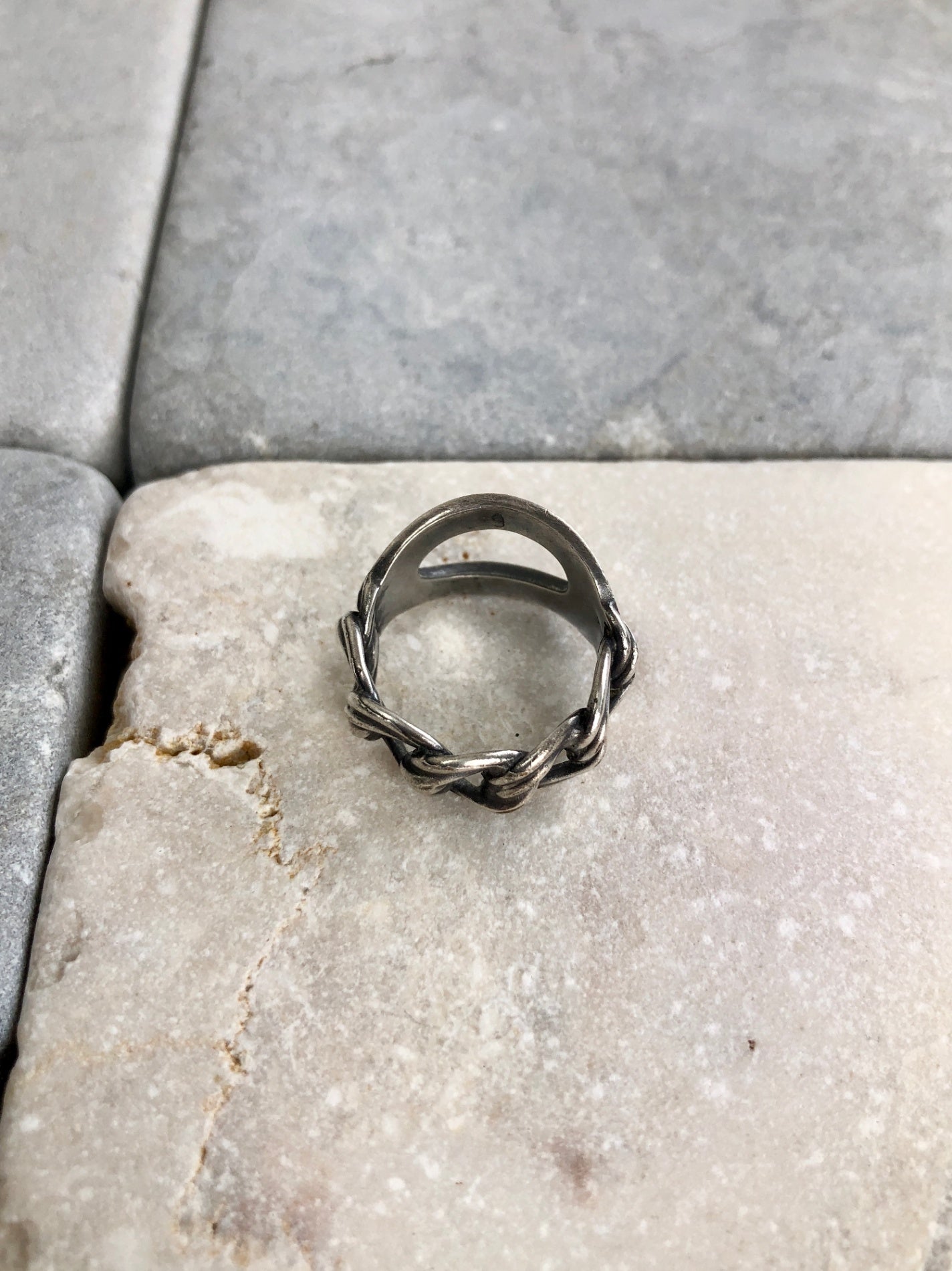 Christian Dior Logo Ring Silver Vintage ub6yse