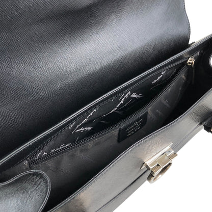 Salvatore Ferragamo Gancini Handbag Black Vintage 7wdsnj