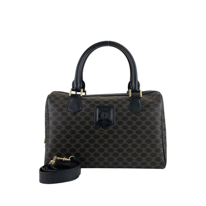 CELINE Macadam Blason Two-way Small Boston bag Shoulder bag Black Vintage wuxab4