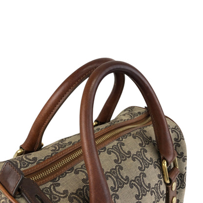 CELINE Triomphe Small Boston bag Handbag Brown Vintage 2j8imx