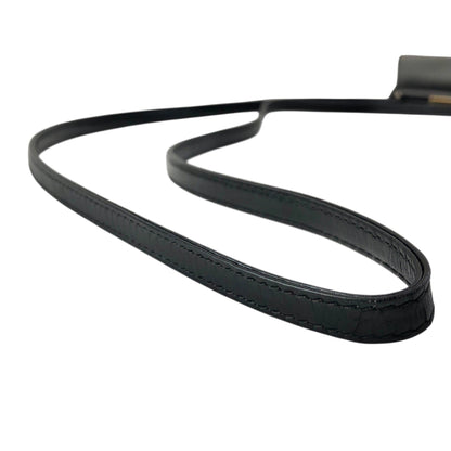 GUCCI Logo Metal Clasp Small Shoulder bag Black Vintage cepe4m