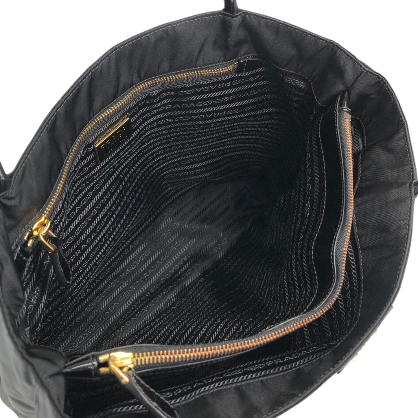 PRADA Tessuto Logo Handbag Black Vintage cmchvi