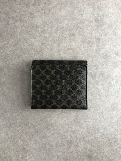 CELINE Macadam Logo Folded Wallet Black Vintage a4wnam
