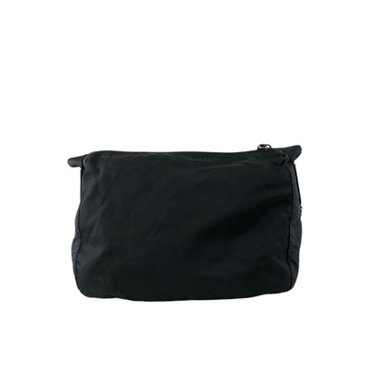 PRADA Tessuto Triangle Logo Double Pocket Shoulder bag Black Vintage se4edp