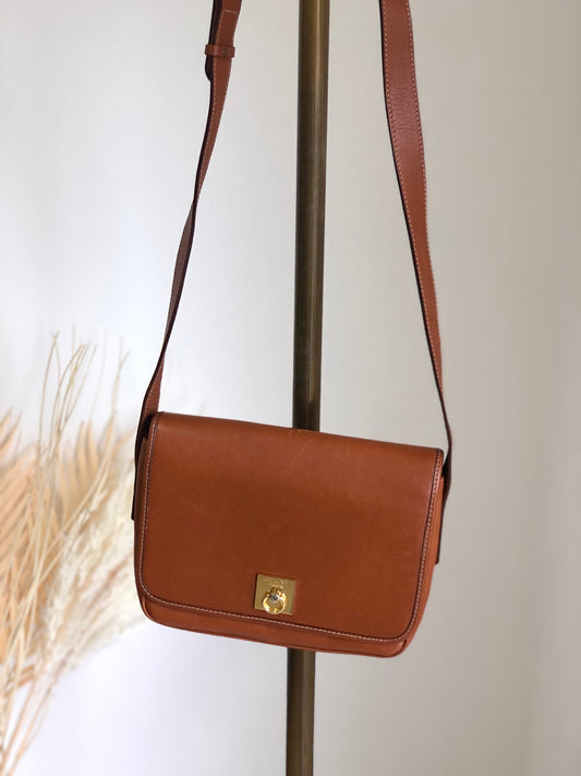 CELINE Gancini Shoulder bag Brown Vintage i4ks22