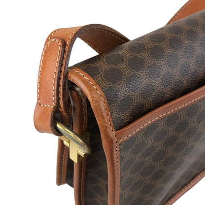 CELINE Macadam Gancini Shoulder bag Brown Vintage dtdg28