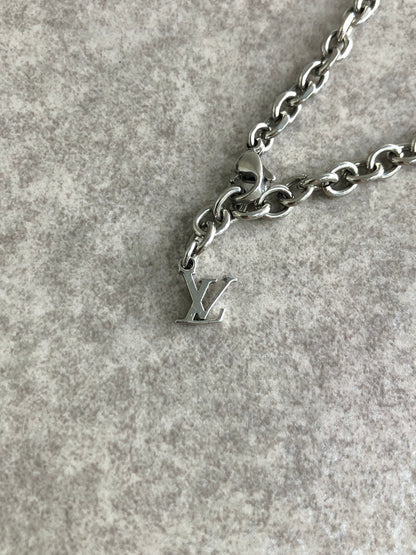 LOUIS VUITTON Monogram Bracelet Silver M00681 Vintage 2cv57e